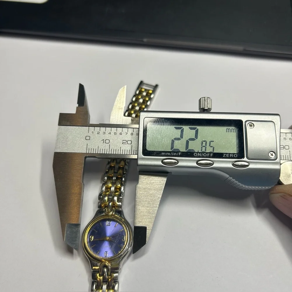 Two-Tone Women's Bracelet Quartz Watch with Blue Dial, Japan Movement